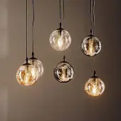 Emibig Glazen hanglamp Glassy LIGHTING, dimbaar, zwart, Woon-/ Eetkamer, Glas, Modern, hanglamp