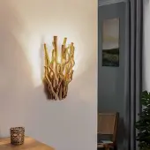 ONLI Wandlamp Agar, dimbaar, hout licht, Woon-/ Eetkamer, Hout, Wandlamp hout