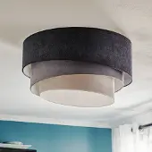 Duolla Plafondlamp Pastell Trio , dimbaar, alu / grijs / zink, Woon-/ Eetkamer, Textiel / Stof / Zijde, Jong wonen, plafondlamp