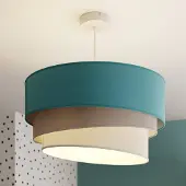 Duolla Hanglamp Pastell Trio , dimbaar, blauw, Woon-/ Eetkamer, Textiel / Stof / Zijde, Hanglamp