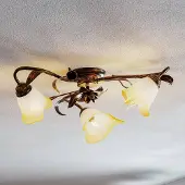 ONLI Plafondlamp Lucrezia, dimbaar, brons / oud-messing, Woon-/ Eetkamer, metaal, Florentijns, plafondlamp