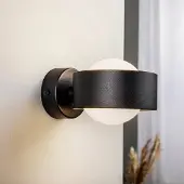 Argon Wandlamp Mado, dimbaar, zwart, Woon-/ Eetkamer, metaal, Modern, wandlamp