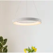 Mantra-Iluminacion Hanglamp Niseko II, dimbaar, wit / opaal, Woon-/ Eetkamer, metaal, Modern