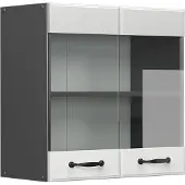 Vicco R-Line Glazen keukenkast – 60 cm Wit Landhuis