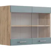 Vicco R-Line Glazen keukenkast – 80 cm Blauw-grijs