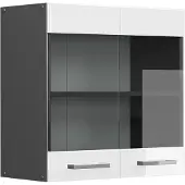 Vicco R-Line Glazen keukenkast – 60 cm Wit Hoogglans