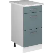 Vicco R-Line Keukenonderkast – 40 cm met laden, met marmeren werkblad Blauw-grijs