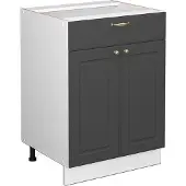 Vicco Keukenonderkast Fame-Line Antraciet-goud 60 cm met lade, zonder werkblad, Model 38014