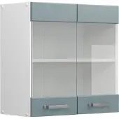 Vicco R-Line Glazen keukenkast – 60 cm Blauw-grijs