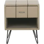 Beliani BETIN - Nachtkastje - Beige - Kunstleer