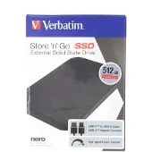 Verbatim SSD Externe Store 53250 512Go SSD USB 3.0 Type C Noir