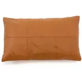 Bazar Bizar The six panel leather cushion cover camel 30x50