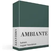 Ambiante Cotton Uni topper hoeslaken - Eenpersoons - Dark Green