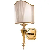 CREMASCO Wandlamp BELLE, dimbaar, messing / goud, Woon-/ Eetkamer, Textiel / Stof / Zijde, Wandlamp
