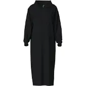Pieces Hoodie Midi Dress - Loungewear Dress - Katoenen dik extra lang nachthemd - Zwart / S