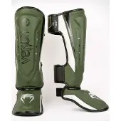 Venum Elite Evo Kickboks Scheenbeschermers Kaki Zilver