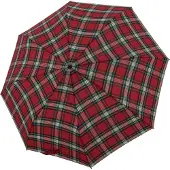 Doppler Opvouwbare Paraplu Rood Geruit - Carbon - Dsn 100 cm - Opgevouwen 29 cm - Doppler