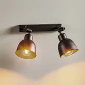 Euluna Wandlamp Emoti, dimbaar, zwart, Woon-/ Eetkamer, metaal, Industrieel design, wandlamp