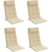vidaXL Stoelkussens 4 st hoge rug oxford stof beige
