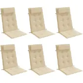 vidaXL Stoelkussens 6 st hoge rug oxford stof beige