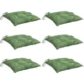 vidaXL Stoelkussens 6 st bladpatroon 50x50x7 cm stof