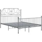 vidaXL Bedframe zonder matras, grijs, metaal, 140x200 cm