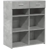 vidaXL Dressoir 80x42,5x93 cm bewerkt hout betongrijs