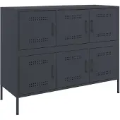 vidaXL Dressoir 100,5x39x79 cm staal antracietkleurig