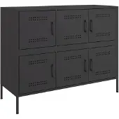 vidaXL Dressoir 100,5x39x79 cm staal zwart