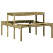 vidaXL Picknicktafel 110x134x75 cm geïmpregneerd grenenhout