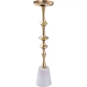 Ptmd Kandelaar Cassady - 11x11x49 cm - Aluminium - Goud