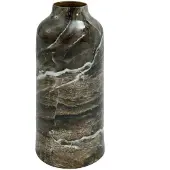 Ptmd collection PTM Jarett vaas - 20 cm - bruin - metaal - decoratie vaas - binnen