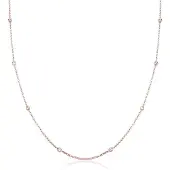 Elli - Halsketting - Dames Eenzaam met Kristallen in 925 Sterling Zilver - Dames