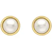 Lucardi Oorbellen 'Klassisch' goud / parelwit