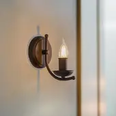 Lamkur Wandlamp Kandela, dimbaar, zwart, Hal, metaal, Modern, wandlamp