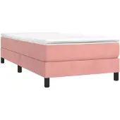 vidaXL Boxspringbedframe, roze, 90x190 cm, fluweel