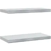 vidaXL Wandschappen 2 st 50x23,5 cm roestvrijstaal zilverkleurig