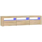 vidaXL Tv-meubel met LED-verlichting 180x35x40 cm sonoma eikenkleurig