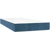 vidaXL Pocketveringmatras medium 100x210x20 cm fluweel donkerblauw