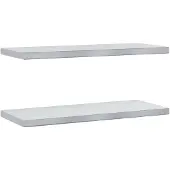 vidaXL Wandschappen 2 st 75x30 cm roestvrijstaal zilverkleurig