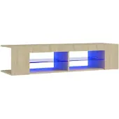 vidaXL TV-kast met LED-verlichting, Sonoma-eikenhout, 135x39x30 cm