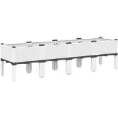 vidaXL Plantenbak met poten 160x40x42 cm polypropeen wit