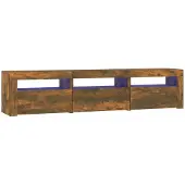 vidaXL Tv-meubel met LED-verlichting 180x35x40 cm gerookt eikenkleurig