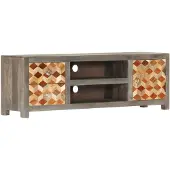 vidaXL Tv-meubel 120x30x40 cm massief mangohout grijs