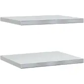 vidaXL Wandschappen 2 st 50x40 cm roestvrijstaal zilverkleurig