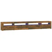 vidaXL Tv-meubel met LED-verlichting 270x35x40 cm gerookt eikenkleurig