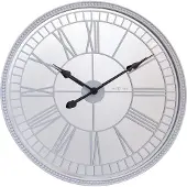 Nextime Landelijke klok - 43cm - Stille wandklok - Spiegel - Wit - - Big City