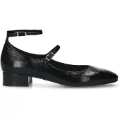Manfield Zwarte lak leren Mary Jane pumps | Maat 40