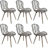 vidaXL Eetkamerstoelen 6 st natuurlijk rattan bruin