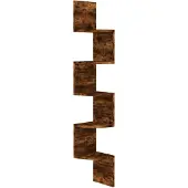 vidaXL Hoekwandschap 19x19x123 cm bewerkt hout gerookt eikenkleurig